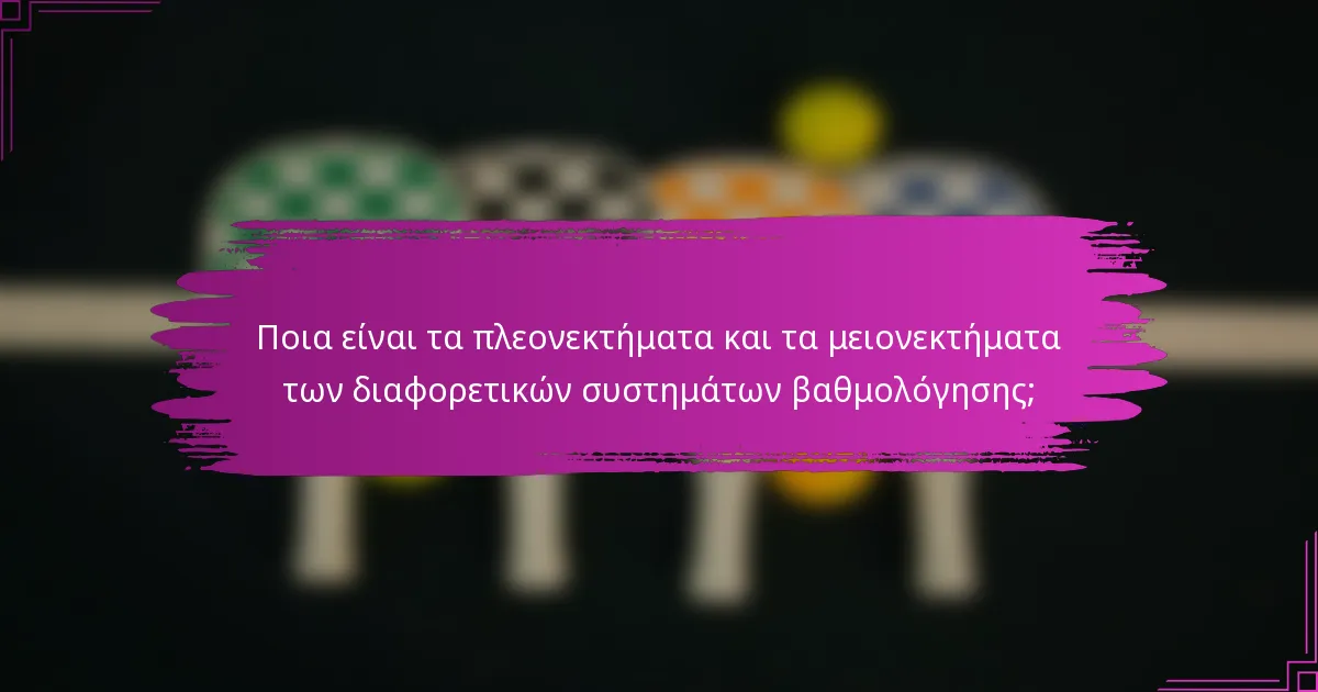 Ποια είναι τα πλεονεκτήματα και τα μειονεκτήματα των διαφορετικών συστημάτων βαθμολόγησης;