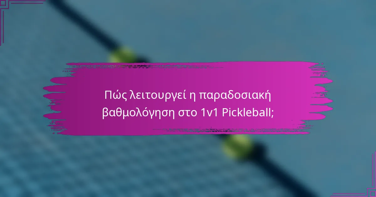 Πώς λειτουργεί η παραδοσιακή βαθμολόγηση στο 1v1 Pickleball;
