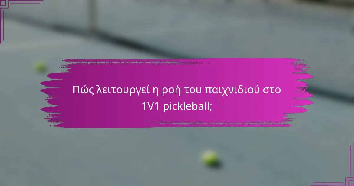 Πώς λειτουργεί η ροή του παιχνιδιού στο 1V1 pickleball;