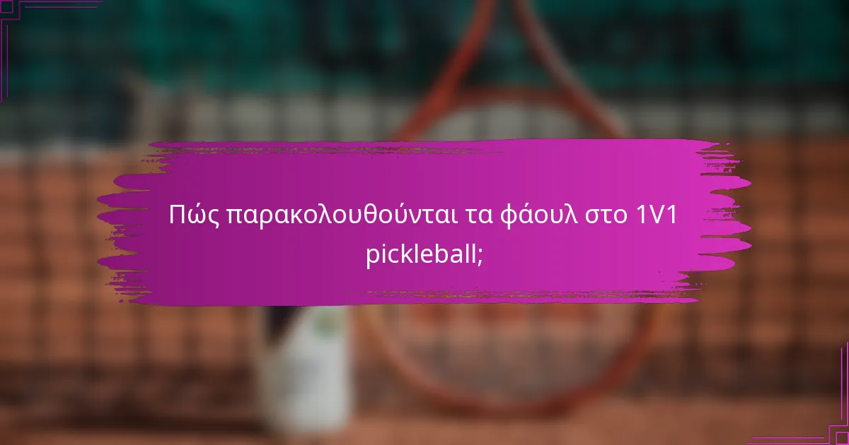 Πώς παρακολουθούνται τα φάουλ στο 1V1 pickleball;