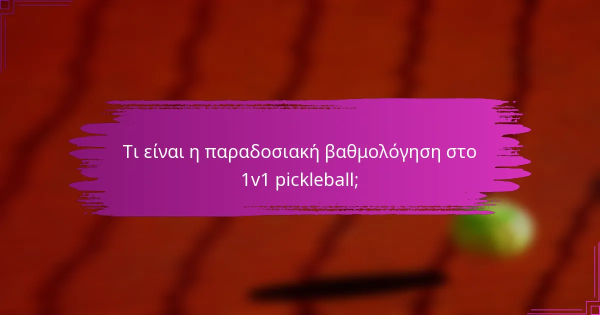 Τι είναι η παραδοσιακή βαθμολόγηση στο 1v1 pickleball;