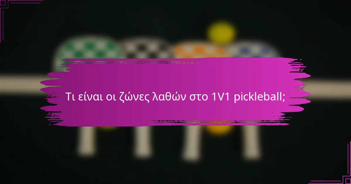 Τι είναι οι ζώνες λαθών στο 1V1 pickleball;